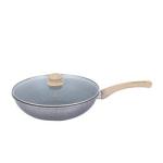 8Pcs Maifan Stone Nonstick Aluminium Cooking Pot Set Grey Color