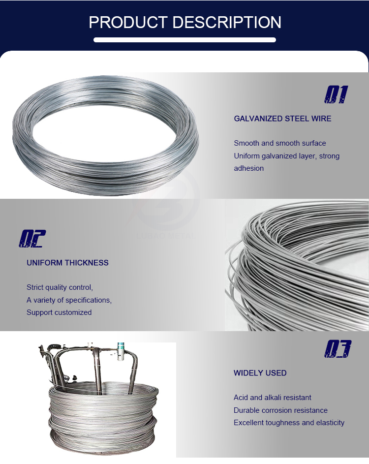 Technique Hot Rolled Based Galvanized Electric Fence Wire 1.6mm Q195 Q235 Galvanized Steel Wire for Fencing