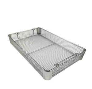Quality Stainless Steel Medical Sterilization Metal Mesh Basket With Locking Lid wholesale