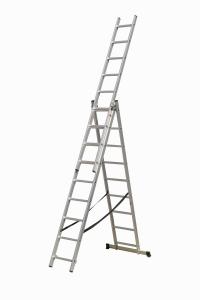 Quality 3 Sections Aluminum Extension Ladder 3x9 Aluminum Straight Ladder wholesale
