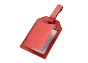 Quality 105mm Rectangle PU Leather Travel Suitcase Tags unique luggage With Buckle Strap 12g wholesale