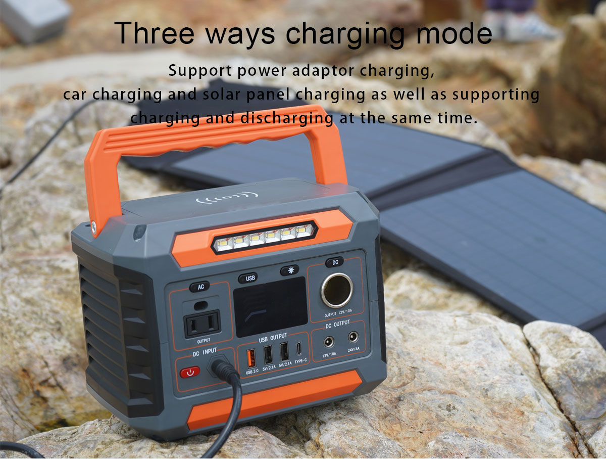 1x AC Pure Sine Wave Output Solar Power Supply with Flashlight and Lithium Ion Battery