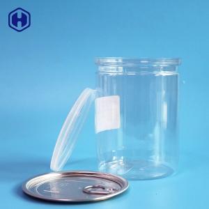 Quality Canned Food PET Plastic Cylindrical Containers Snack Candies Packing wholesale