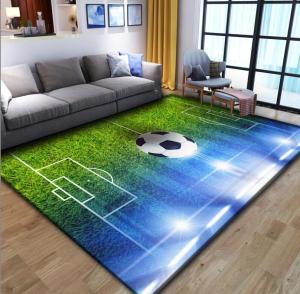 Quality Rectangular Polyester Fiber Cartoon Football Living Room Floor Carpets 60*90cm wholesale