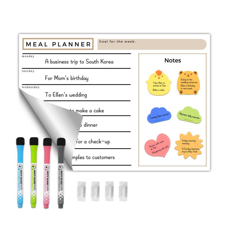 Combination Dry Erase Sticky Memo Board