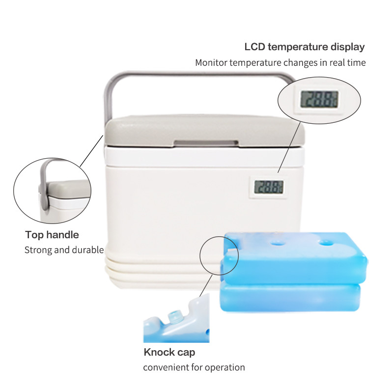 2-8°C Temperature Range White Medical Cooler Box with External Dimensions of 260*200*200mm