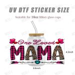 UV DTF Cup Wrap Transfers Custom Logo Libbey Glass Tumbler For Mama'S Day