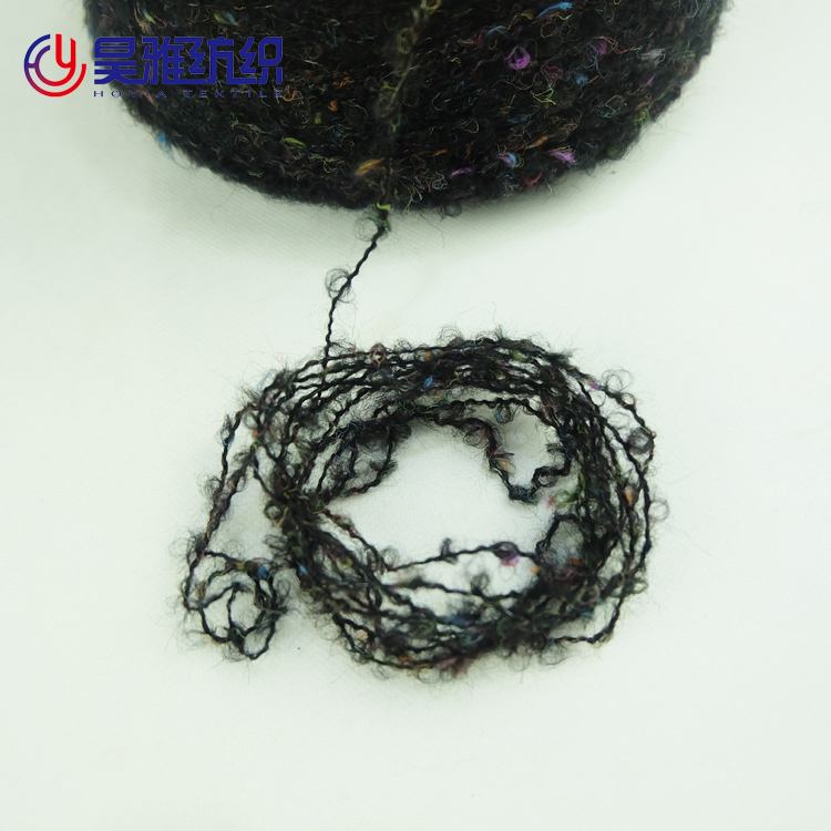 Color Knitting Acrylic Brushed Yarn Boucle Blend Yarn For Hand Knitting