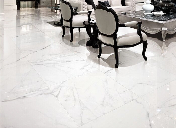 Polished Porcelain Floor Tile That Looks Like Marble Low Absorption Rate