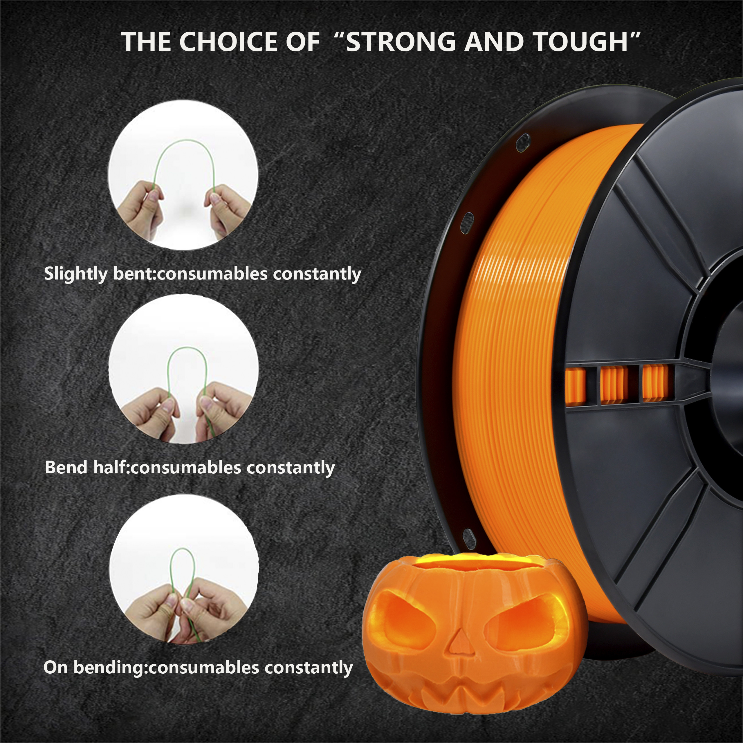 Desktop Printer Compatible Orange PETG Filament Bubble Free Strong Toughness 3D Printing Filament