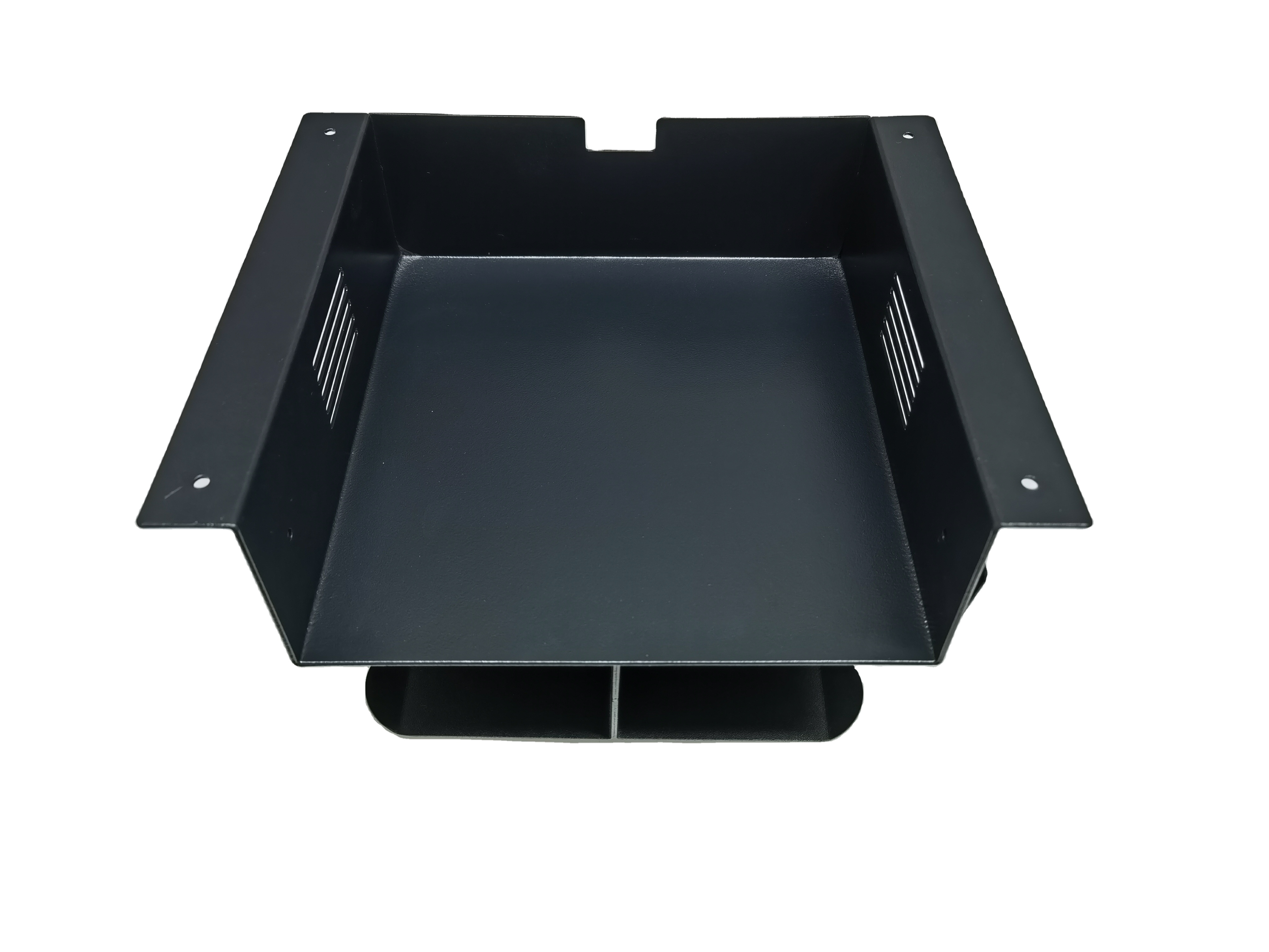 Black Steel Under Desk Storage Shelf 8*9inch Dual Headset Hanger Hook Holder for Storage