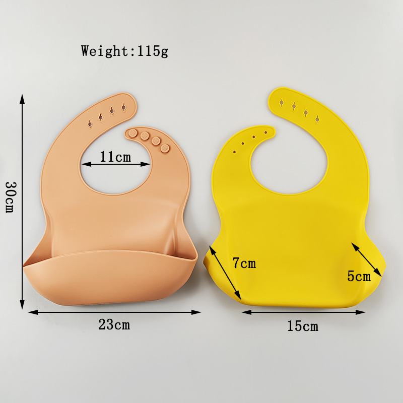 EN71 Certified Waterproof Silicone Bib Baby Feeding Bibs With Cute Print