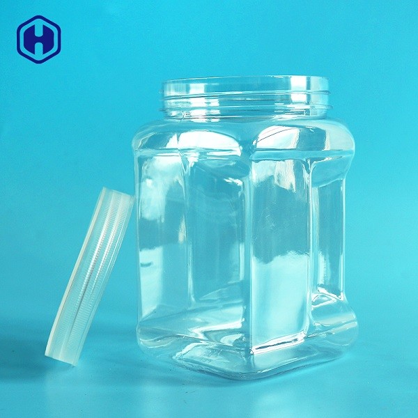 Food Grade Plastic Storage Jars With Screw Lids Airtight Leakage Proof