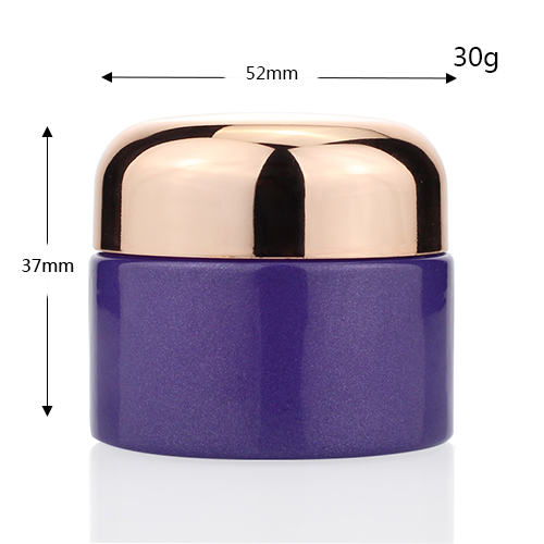 Manufacturer Custom Cream Packaging Glass 30ml Purple Cream Glass Jar For Cosmetic
