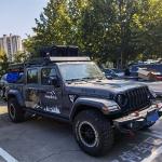 High Load Capacity Jeep Wrangler Roof Rack Basket with Integrated Ladder 400kg