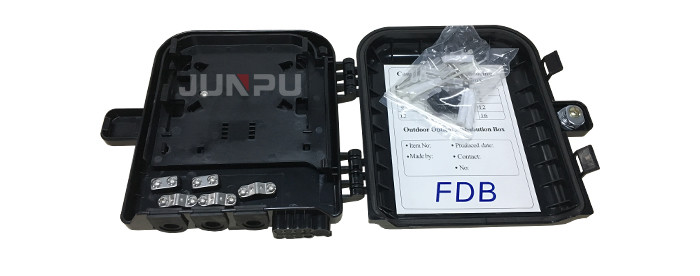 wall/pole Black Outdoor Fiber Optic Distribution Box with SC adapter and pigtail