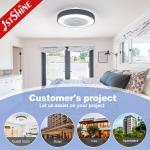 Silent DC Motor Flush Mount Ceiling Fan With Lights , Low Profile Fan For