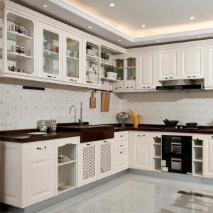 Quality E1 Solid Wood Kitchen Cabinets Solid Wood Base Cabinets Artificial Stone wholesale