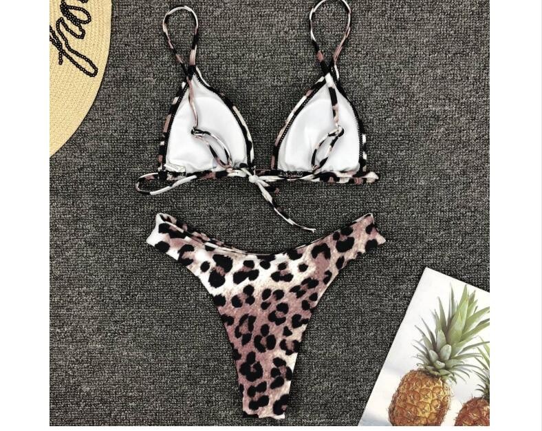 Womail Alluring Biquini Leopard Printed Bikini Push-Up Padded Swimwear Women's