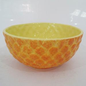 Quality Ceramic 2D Pineapple Serving Bowl Dishwasher Safe For Salad wholesale