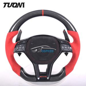 Quality Mercedes W172 W204 C43 AMG Steering Wheel Custom Carbon Fiber Red Alcantara wholesale