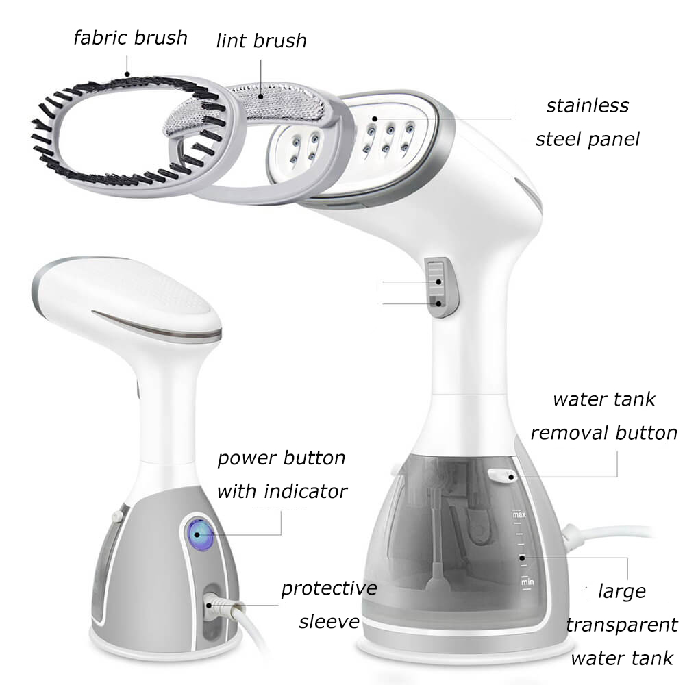 Compact and Small 1500W Garment Steamer with High Steam Flow of 27-32g/min from Direct