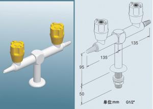 Quality Heat Resistance / Anti - Ultraviolet Radiation Lab Fittings Gas Tap With PP Handle wholesale