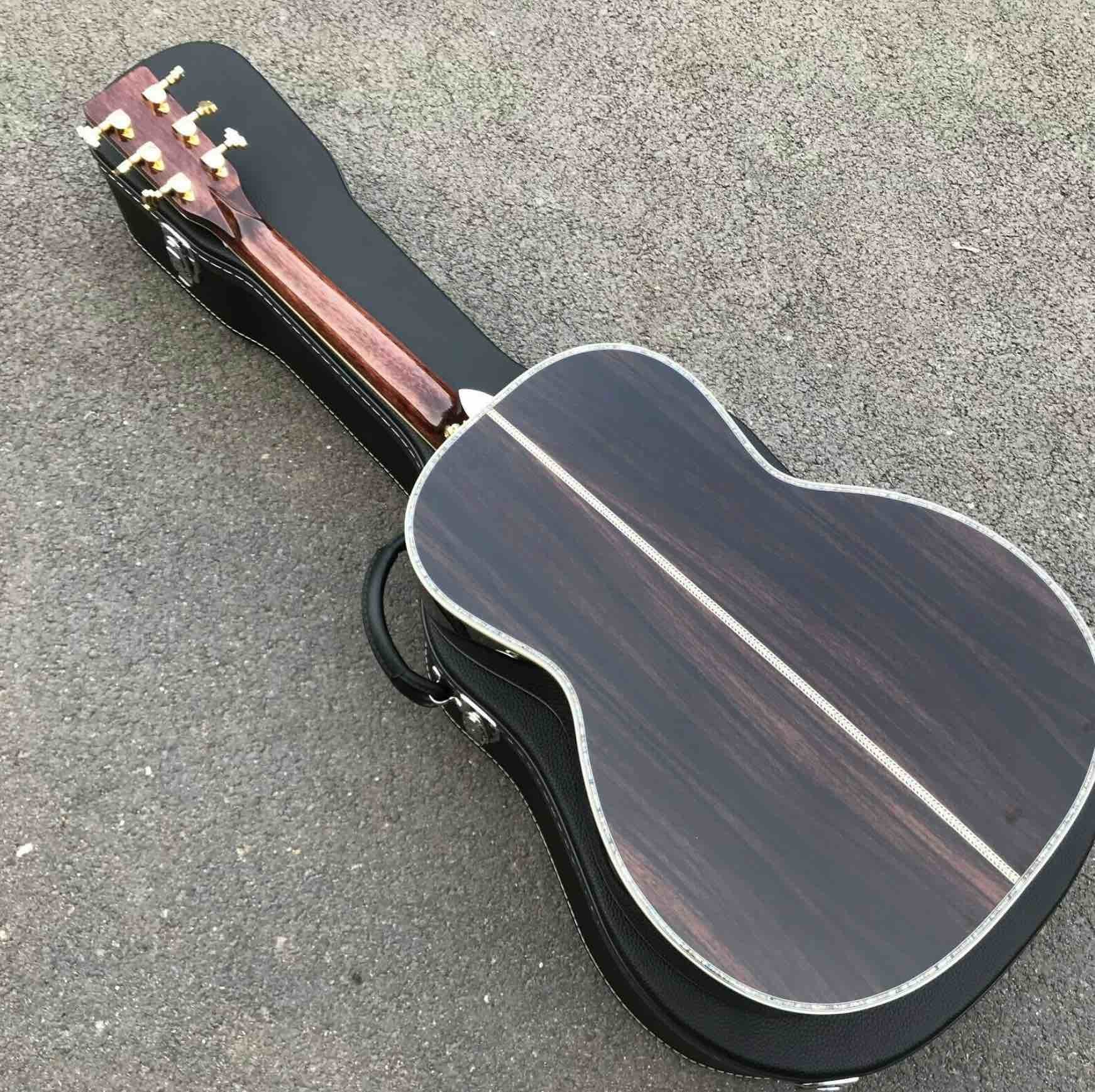 Custom Solid Spruce Top Abalone Ebony Fingerboard OOO Style Acoustic Guitar in Natural