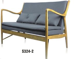 Quality America style wooden frame home upholstered 2 seater leisure sofa furniture wholesale