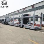6 Position Car Transport Semi Trailer, 8 Position Cage Car Carrier For Export