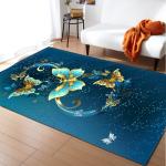 Butterfly Living Room Floor Carpets Large Dining Room Rugs Machine Washable