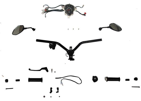 Cheap Detailed Design Motorcycle Spare Parts Speedometer Steering Wheel Rear View Mirror for sale