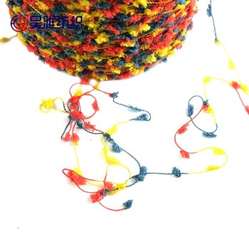 1/3.8NM 100% Polyester Soft Fluffy Dyed Tropical Yarn In Sections For Clothing Fabrics