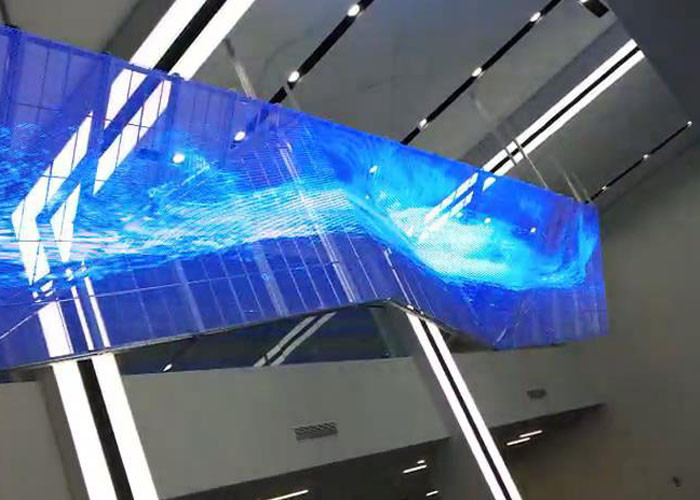 P7.8 Transparent LED Screens DP1.2 Waterproof Indoor Digital Signage Display