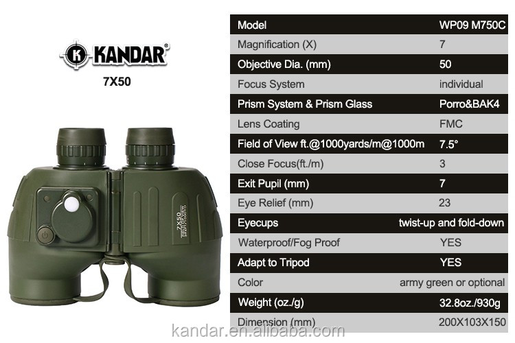 7X50 Binoculars with Compass Rangefinder Telescope Your Ultimate Marine Navigation Tool