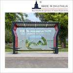 Waterproof Double Side 160mm SS304 Modern Bus Shelter