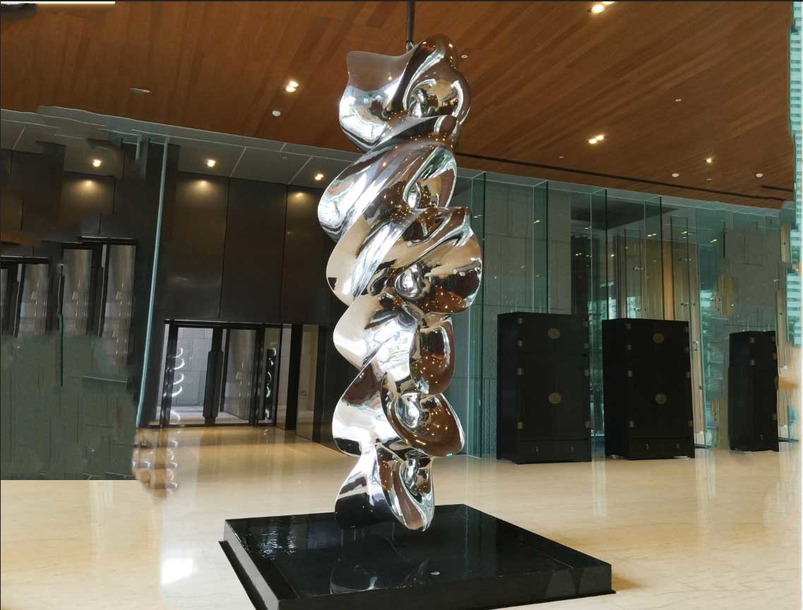 Hotel Decoration Stainless Steel Sculpture Large Ornaments Abstract Style