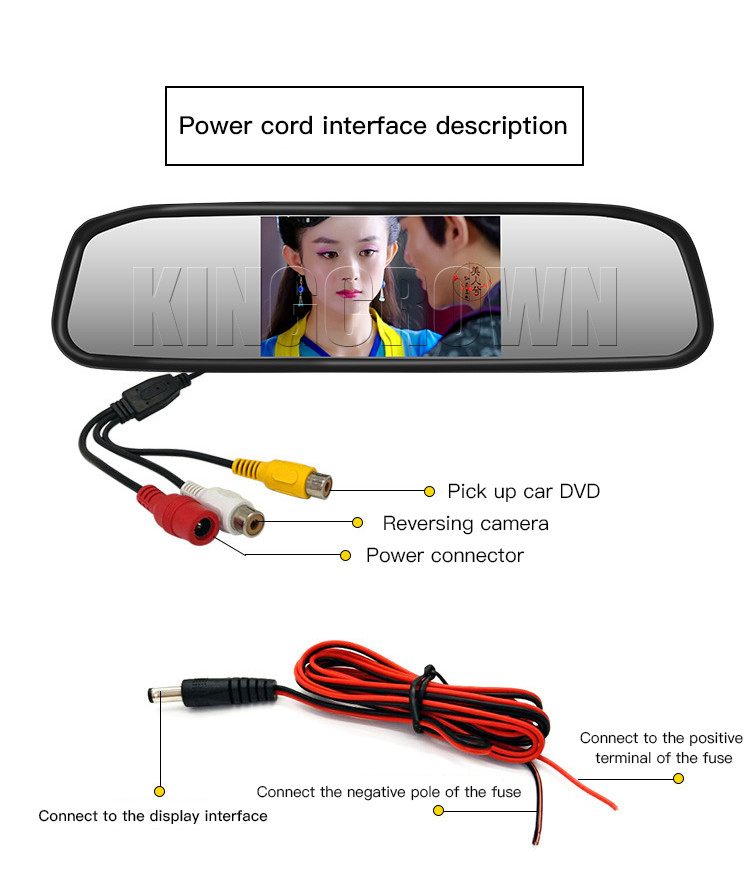 Multifunction Car Cigarette Lighter Cable DC24V 4 Pin Reversing Camera Connector