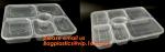 Food grade plastic disposable plastic take away bento box with 4 compartment