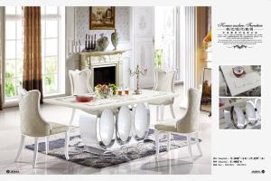 Quality new style 2m rectangle marble dining table furniture wholesale