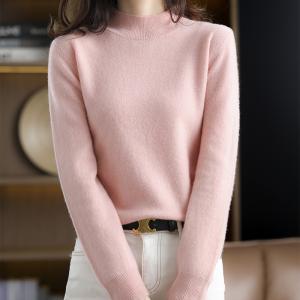 Quality Occasion Daily Wear Sweater Free Shipping Easy Returns Worldwide Half high collar ribbed knitted sweater for women wholesale