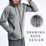 Mens Activewear Tops Full Zip Athletic Hoodies Muscle Sweatshirt