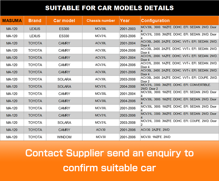 MA-120 MASUMA Custom Car Accessories Upper Control Arm 48710-06020 for LEXUS ES300