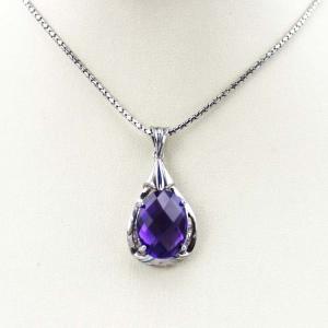 Quality Women Jewelry 10mmx14mm Oval Amethyst Cubic Zirconia Drop Pendant(PSJ0399) wholesale