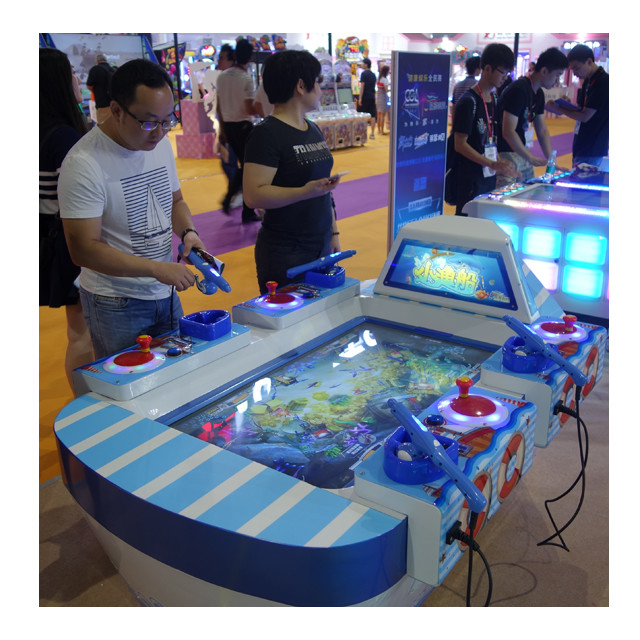 1 ~ 4 People Kids Arcade Machine With Coin Pusher Fish Game Table Gambling