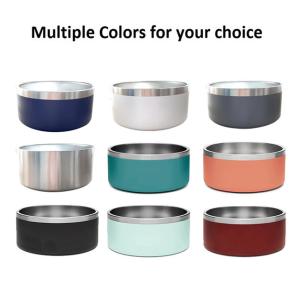 Quality Non Slip 32oz Pet Feeder Bowl Sus304 Double Wall Stainless Steel Dog Bowl wholesale