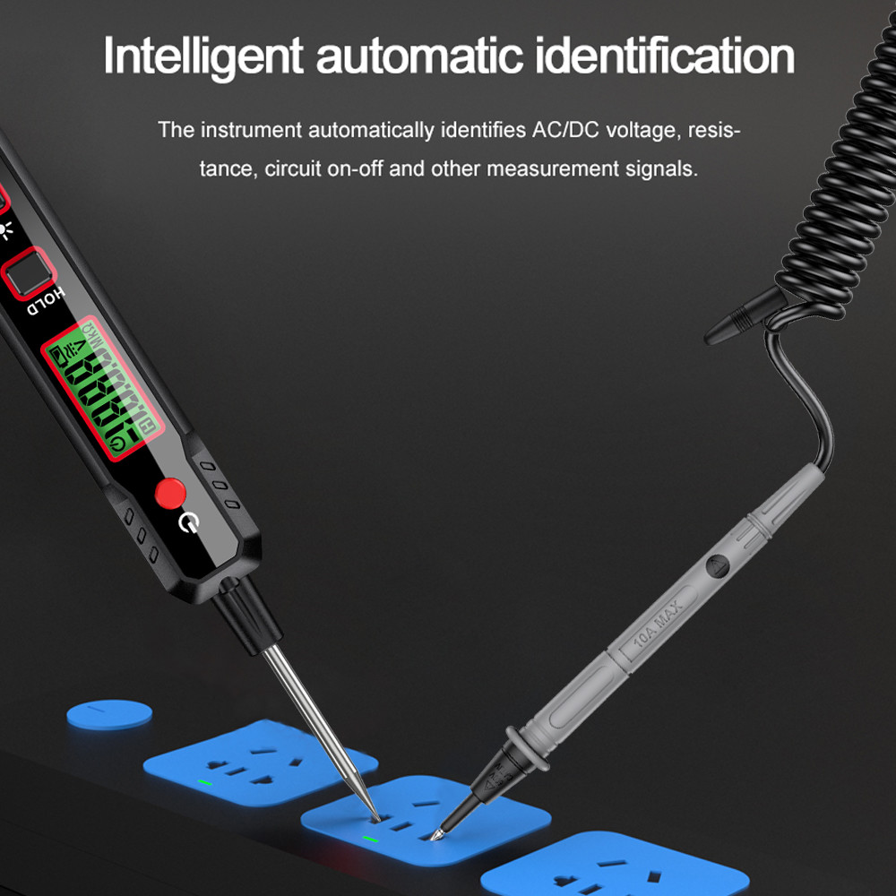 HT86B Digital Multimeter 12-300V AC DC Digital Voltage Detector Electrician Tools Pen Shaped Multimeter Voltmeter