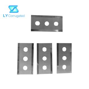 Quality 43x22x0.3mm High Carbon Steel Carbide Three Holes Slitter Blade For Cutting Wrapping Film wholesale
