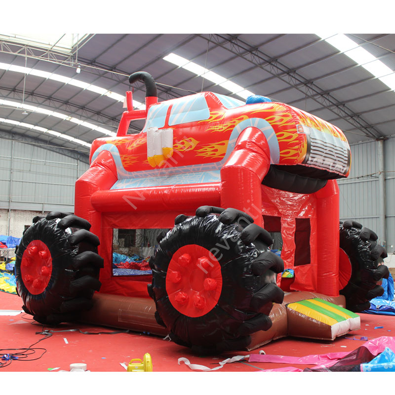 Kids Playground Inflatable Car Bouncing House 3D Design Air Blow UP Customized Color