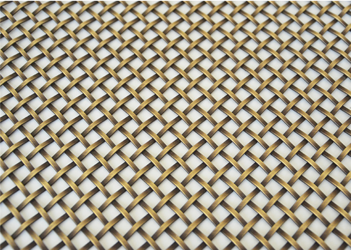 300×300mm Glass Laminated Bronze Decorative Wire Mesh Panels Architectural Metal